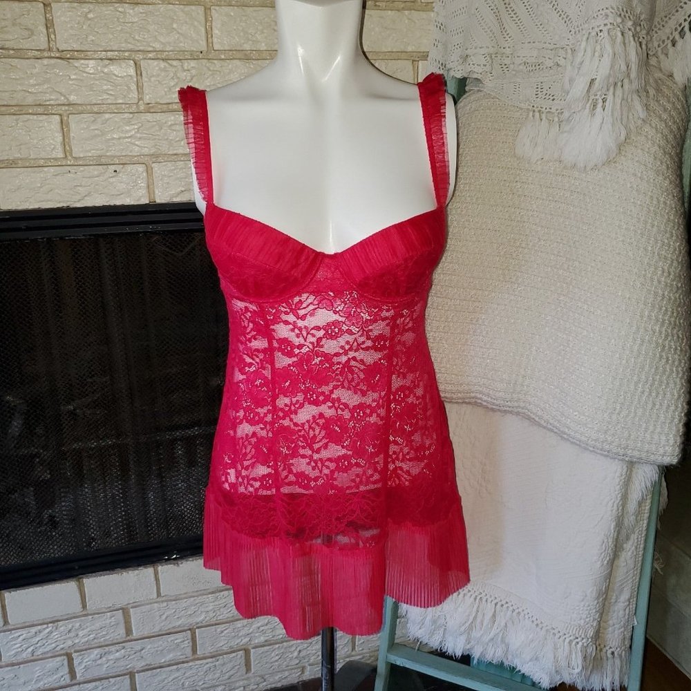 In Bloom Fuschia Lace Teddy lingerie S